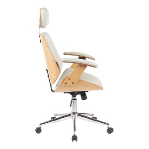 Scaun de birou Fetseno Bej 53x56x123.5 cm - Img 3
