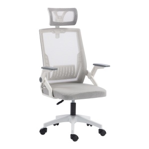 Scaun de birou, Plymot, Alb, 58x48x122 cm