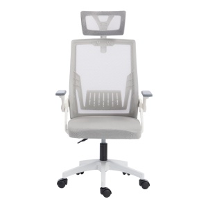 Scaun de birou, Plymot, Alb, 58x48x122 cm - Img 5