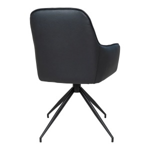 Scaun de dining rotativ Harbo, Negru, 62x56x89 cm - Img 2