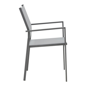 Scaun de gradina Confidence metal antracit si textilena gri 54x54x86 cm - Img 3