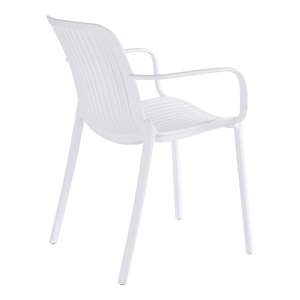 Scaun de gradina Stivuibil, Teragi, Alb, 57x59x82 cm - Img 3