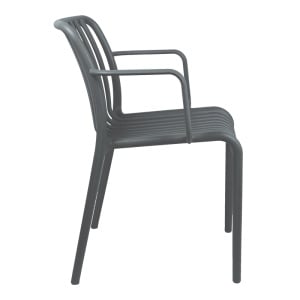 Scaun de gradina, Zoi, Antracit, 57.5x54x79 cm - Img 4
