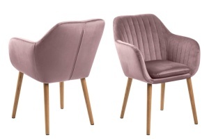 Scaun dining Emilia, Roz prafuit, 83x57x61 cm - Img 3