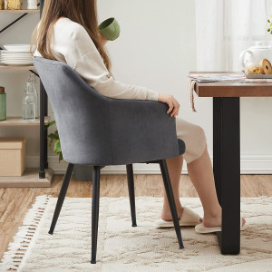 Scaun dining, Songmics, Gri, 61x60x86.5 cm - Img 3