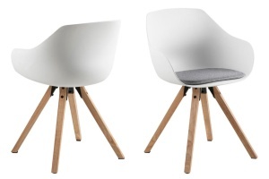 Scaun dining Tina, Gri, 80.5x56.5x53 cm - Img 3