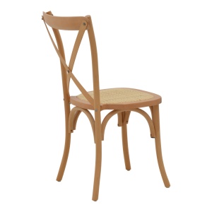 Scaun Dylon stivuibil din lemn de nuc si fag cu sezut din ratan natural 48x52x89 cm - Img 2