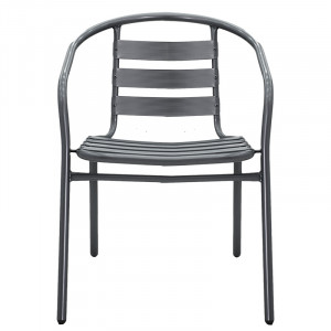 Scaun exterior Tade din metal de culoare gri inchis - Img 4