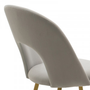 Scaun Jonah catifea gri - picioare culoare lemn natural 55x57x87cm - Img 6