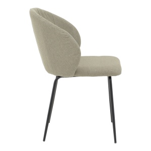 Scaun Olympian gri-bej cu picioare din metal negru 50x55x83 cm - Img 3