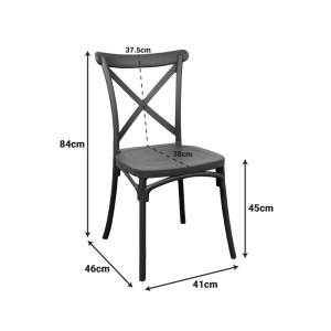 Scaun stivuibil Crossie, Burgundy, 46x41x84 cm - Img 5