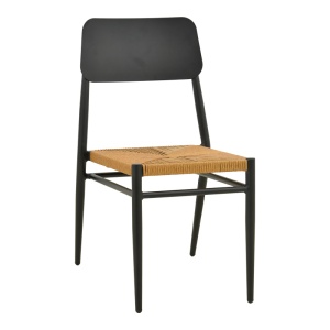 Scaun stivuibil, Giardino, Negru, 56x45x82 cm