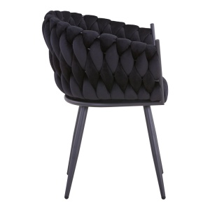 Scaun Vivian catifea negru picioare metal negru 61x55x80 cm - Img 3