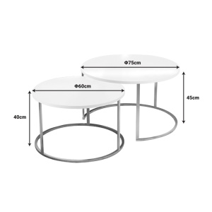Set 2 masute de cafea Solme Pako World Bej 75x75x45 cm - Img 4