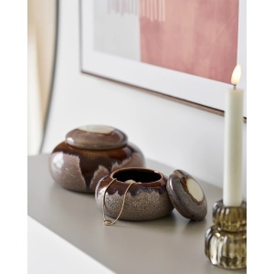 Set 2 piese Borcane decorative, Maro, 15.3x15.3x8.5 cm - Img 3