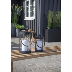 Set 2 piese Lanterne Bondi, Negru, 15x15x32 cm - Img 3