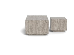 Set 2 piese Masute de cafea Dice, Gri, 42x100x60 cm - Img 5