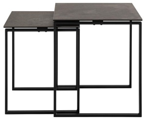 Set 2 piese Masute de cafea Katrine, Negru, 55x50x50 cm - Img 4