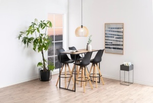 Set 2 piese Scaune de bar Dima, Negru, 111.5x48.5x55 cm