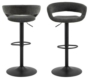 Set 2 piese Scaune de bar Grace, Gri, 101x54.5x48.5 cm - Img 4