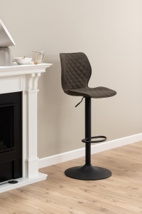 Set 2 piese Scaune de bar Naomi, Gri, 116x45.5x50.5 cm