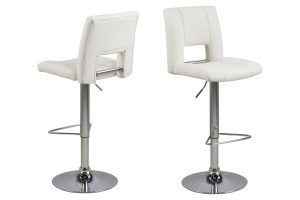 Set 2 piese Scaune de bar Sylvia, Alb, 115x41.5x52 cm - Img 5