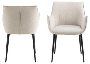 Set 2 piese Scaune dining Bonita, Bej, 82.5x56x56 cm - Img 4