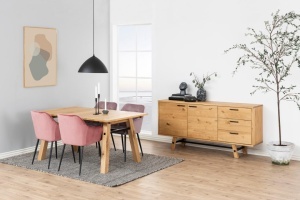 Set 2 piese Scaune dining Brooke, Rosu, 83x58x55 cm