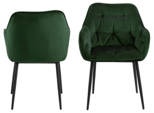 Set 2 piese Scaune dining Brooke, Verde, 83x58x55 cm - Img 6