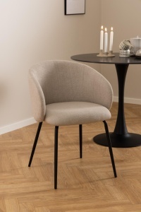 Set 2 piese Scaune dining Eleanor, Bej, 79x55.5x55 cm - Img 2