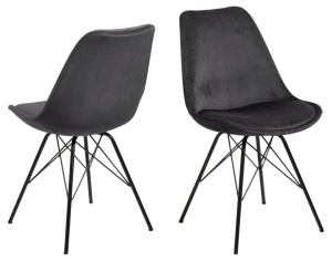 Set 2 piese Scaune dining Eris V1, Gri, 85.5x48.5x54 cm - Img 6