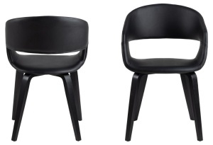 Set 2 piese Scaune dining Nova, Negru, 77x49.5x52.5 cm - Img 4