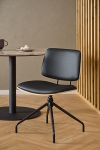 Set 2 piese Scaune dining Owen, Negru, 81x48.5x53 cm - Img 2