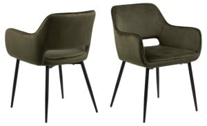 Set 2 piese Scaune dining Ranja, Verde, 79x56x59.5 cm - Img 3
