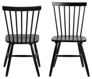 Set 2 piese Scaune dining Riano, Negru, 86x50.5x49.5 cm - Img 5