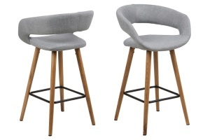 Set 2 piese Scaune inalte Grace, Gri, 88.5x55x46 cm - Img 2