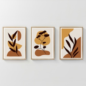 Set 3 buc. tablouri cu rama, Oriv, Multicolor, 33x1.5x48 cm