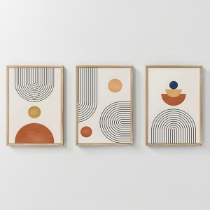 Set 3 tablouri Lenda Multicolor 33x1.5x48 cm