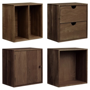 Set 4 piese Rafturi de perete Townsville, Maro inchis, 18x30x30 cm - Img 4