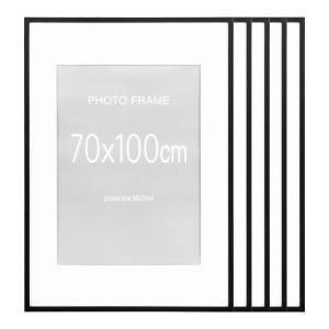 Set 5 piese Rame foto Marbella, Negru, 100x70x1.8 cm