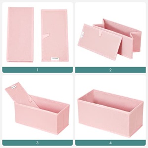 Set 6 organizatoare pentru sertare, Songmics, Roz, 28x28x13 cm - Img 5