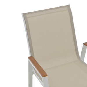 Set de 3 buc masa si scaune de gradina Synergy-Azelie aluminiu alb si placaj culoare naturala 80x80x74 cm - Img 7