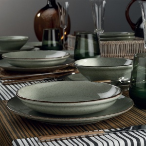 Set farfurii servire, 18 bucati Brizioia Savannah Verde 27x27x2.5 cm - Img 4