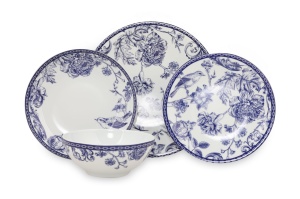 Set farfurii servire, 24 bucati Cerulean Waves Albastru 27x27x2 cm - Img 4