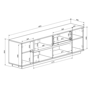 Set living 2 buc. Comoda TV si Dulap perete Norda, Crem, 187x40x58.4 cm - Img 4