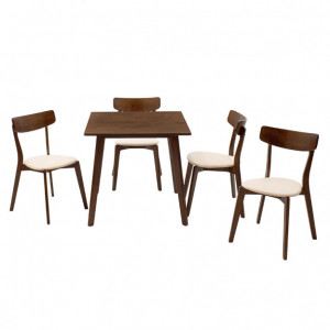 Set Masa si Scaune Benson-Toto 5 Piese Nuc Inchis - Bej 80x80x75 cm - Img 2