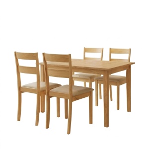 Set masa si scaune dining, 5 buc, Dallan Country, Pako, Natural 150x80x74 cm - Img 2