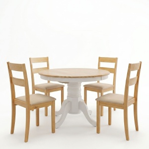 Set masa si scaune dining, 5 buc, Dallan Lars, Pako, Alb 138x100x75 cm - Img 2
