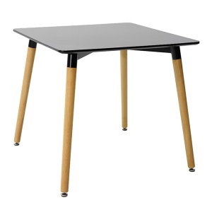 Set masa si scaune dining, 5 buc, Ezra, Negru, 80x80x76 cm - Img 3