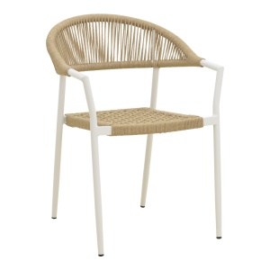 Set masa si scaune dining, 7 buc, Dagyn Ammos, Pako, Alb 240x90x76 cm - Img 9